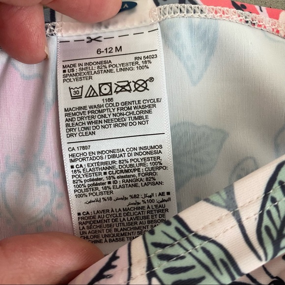 NEW old navy floral bikini with ruffle trim size 6-12 months - Picture 3 of 3